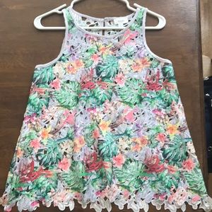 Anthropologie crochet lace tank top